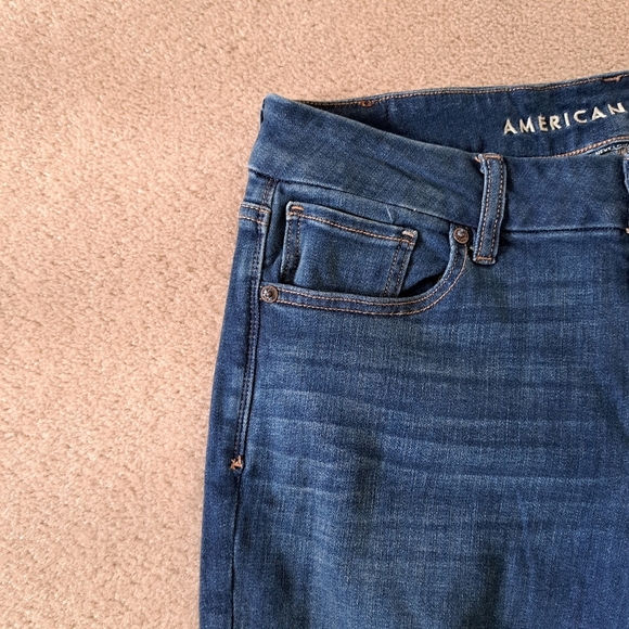 American Eagle Jeans Women's Size 8 Curvy Kick Boot Blue Denim - Picture 3 of 11